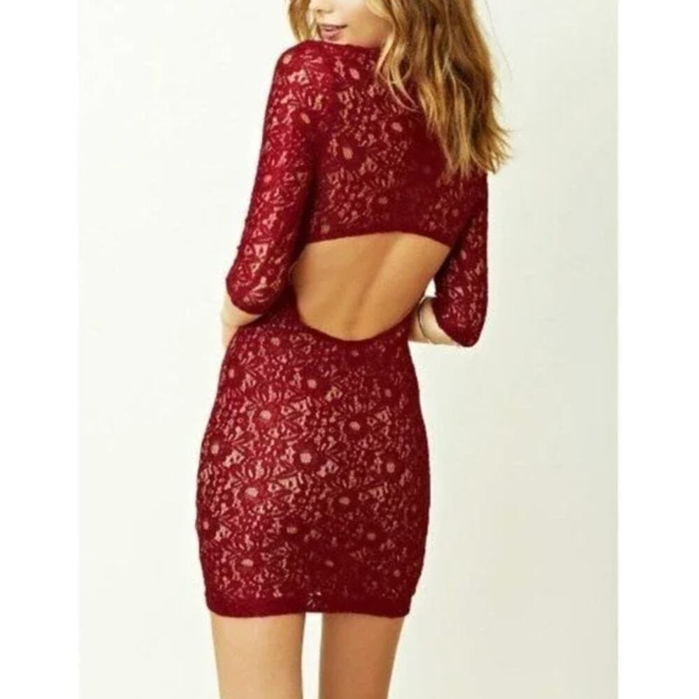 Lovers + Friends Sway Cut Out Back Bodycon Lace Dress Womens Size S